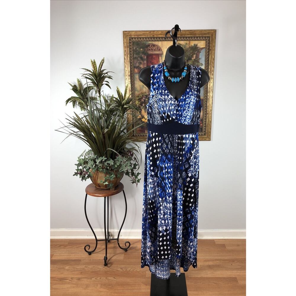 Rafaella Women Maxi Dress Pullover‎ Stretch Sleeveless Medium Empire Waist